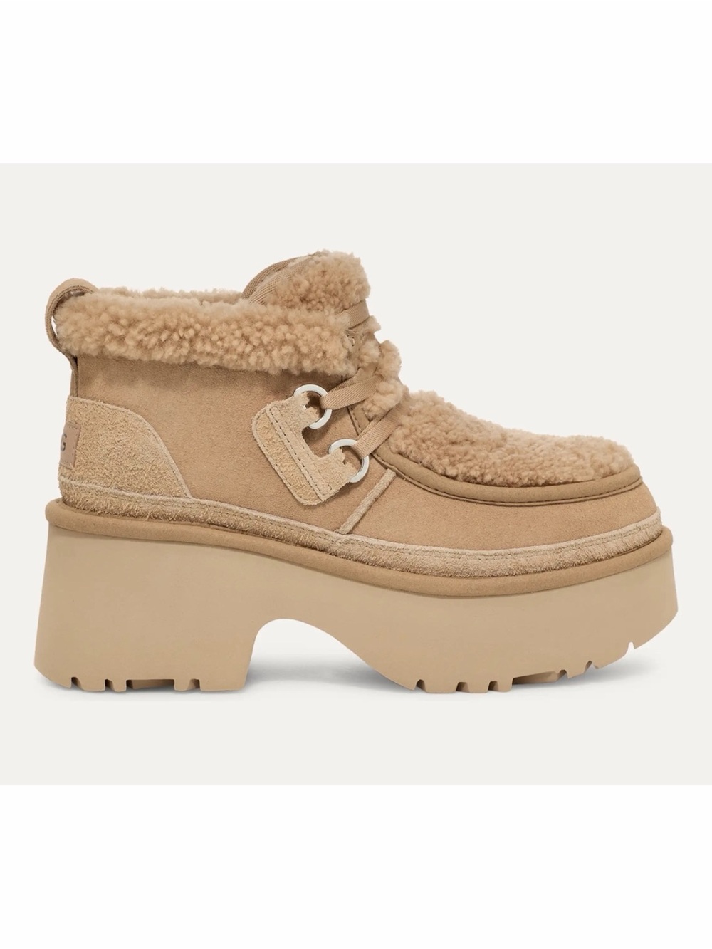 UGG Classic New Heights Lace-Up Boots in Sand/Tan, Size 12, NEW without Box